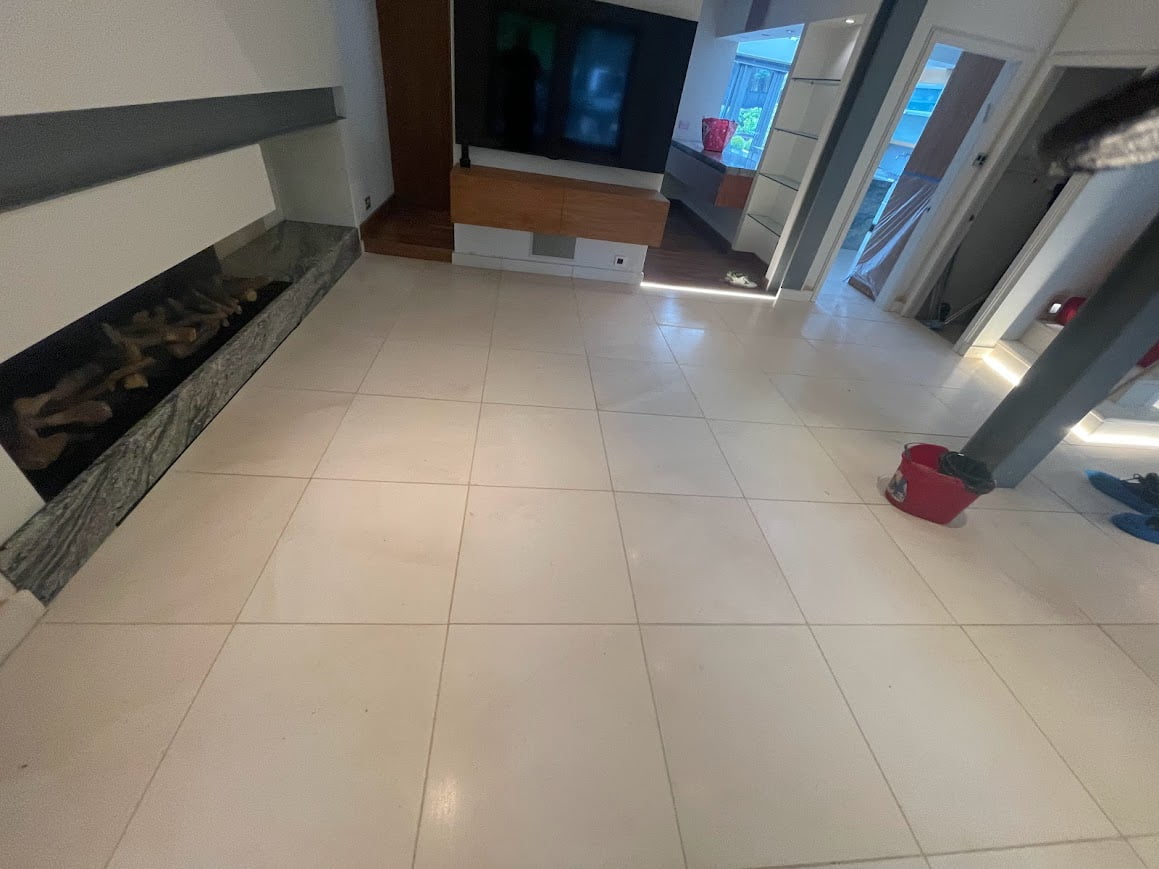 Limestone Floor tiled by hardfloor restoration. tile fitting service.