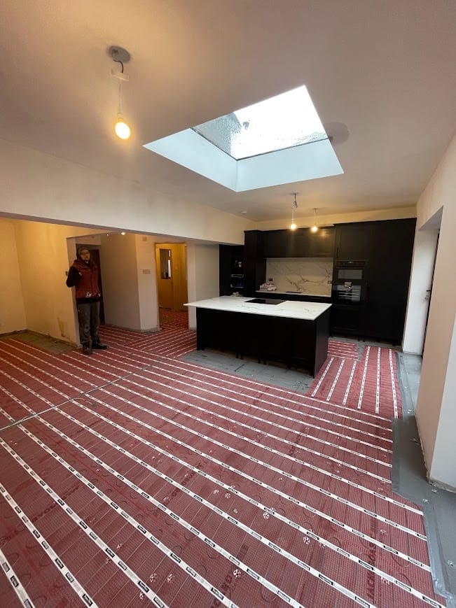 Full underfloor Heating Installation Newly installed underfloor Heating System, Warmup Matts